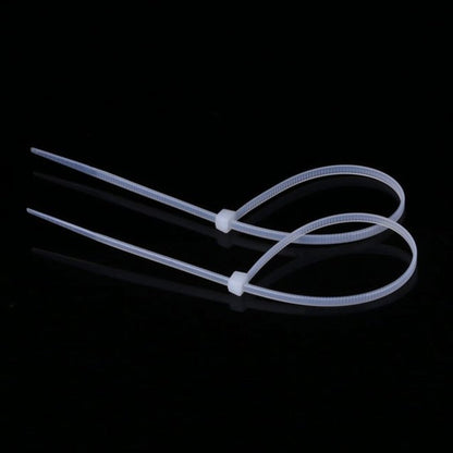 Neatly arranged 6-inch black self-locking cable ties from Indo Glow.