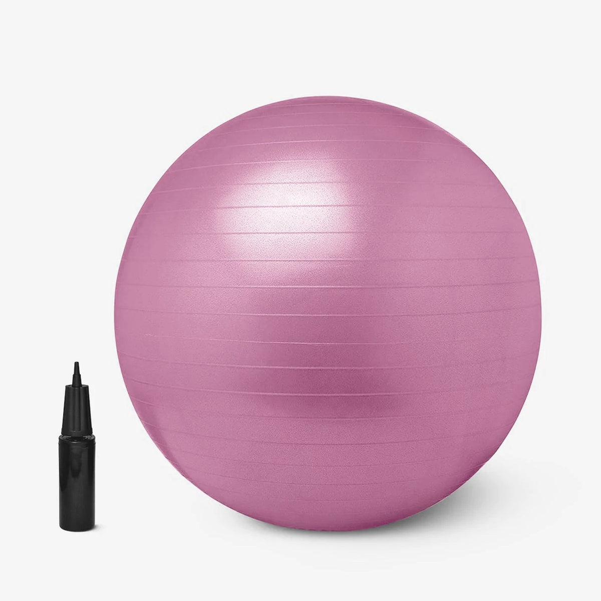 Studio shot of a vibrant blue 65 cm exercise ball, showcasing its quality and readiness for use.