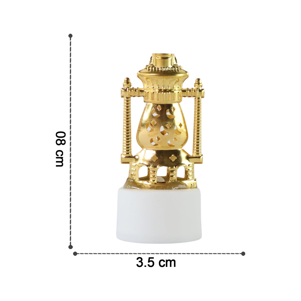Hand holding a flameless LED tealight to illustrate its compact size.